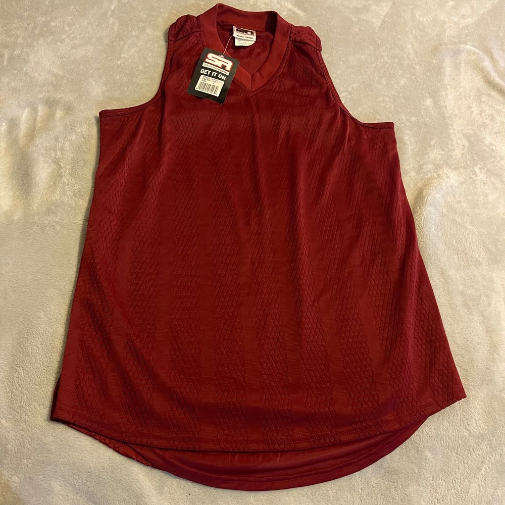 Southern Athletic SA Mens Athletic Tank Top Maroon Textured Mesh Adult Large‎